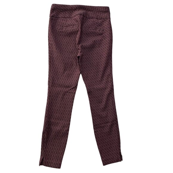 NY & Co 7th Avenue Design Skinny Dress Pants Women's Size Small Burgundy Stretch - Picture 1 of 9